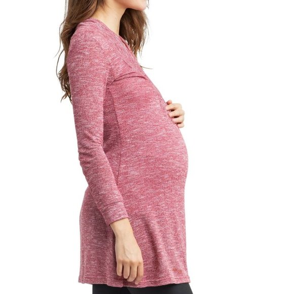Nom Maternity Tanya Maternity Tunic Merlot Size M - Picture 3 of 4